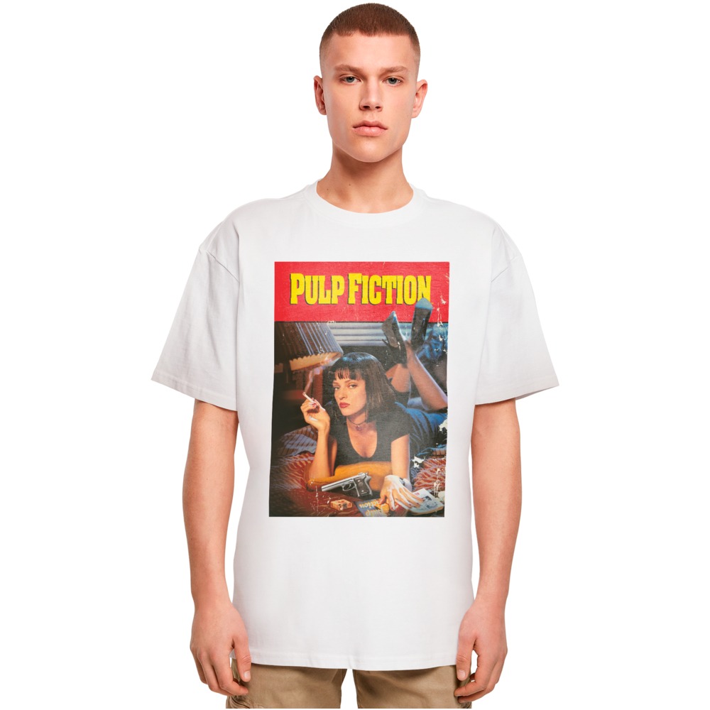 Merchcode Pulp Fiction - Poster Oversize Tshirt Homme - Blanc